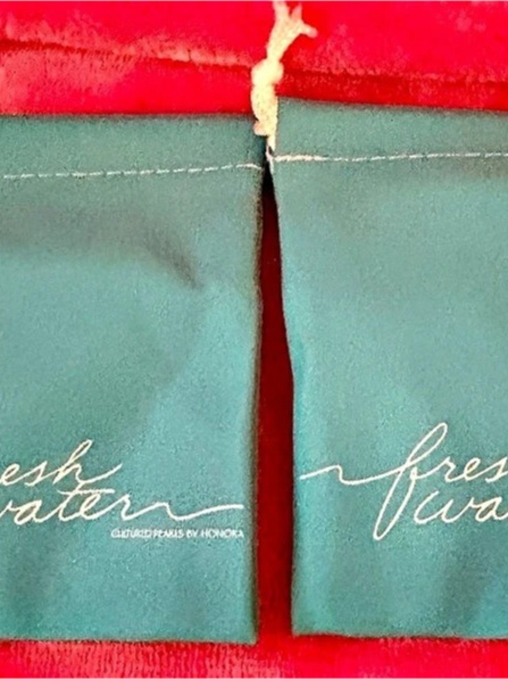 Fresh Water Set of 2 Blue Drawstring Pouches
